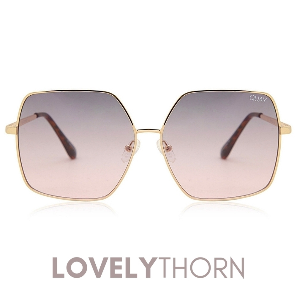 QUAY // ltd ed retro-chic oversized gold frame fade sunglasses